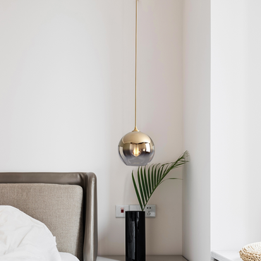 Modern Gold Pendant Light Sphere for Bedroom