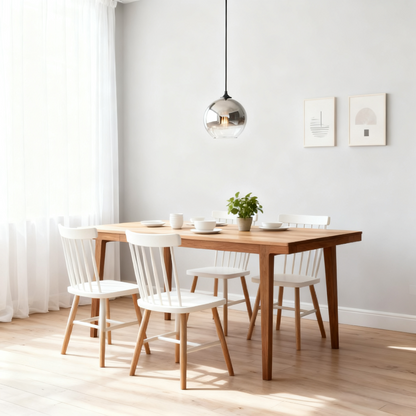 Modern_Rose_Gold_Pendant_Light_Sphere_Dining_Room