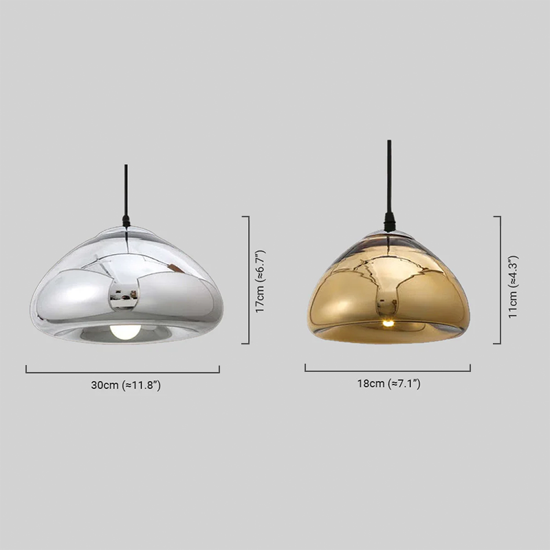 Modern  Glass Pendant Light Dimension