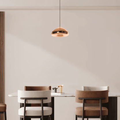 Modern Rose Gold Glass Pendant Light for Dining Room