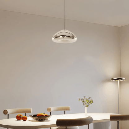 Modern Silver Glass Pendant Light for Dining Room