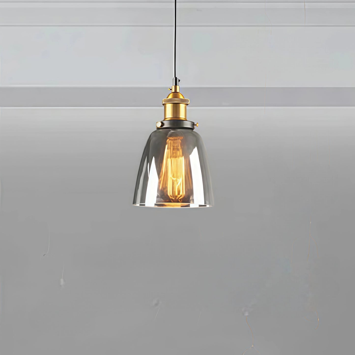 Irondale Industrial Glass Pendant Light – Clear/Amber/Smoke Grey for Dining Room
