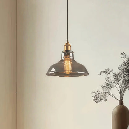 Irondale Industrial Glass Pendant Light – Clear/Amber/Smoke Grey for Dining Room