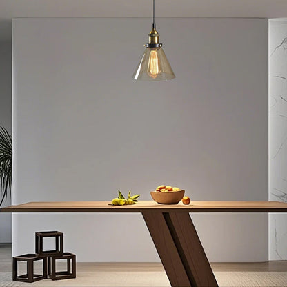 Industrial Amber Pendant Light Geometric for Dining Room B