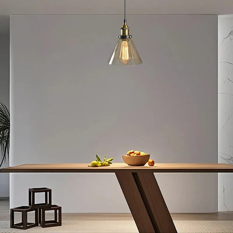 Industrial Glass Pendant Light