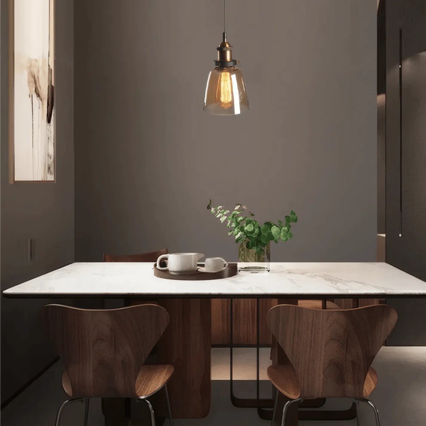 Industrial Glass Pendant Light