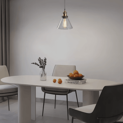 Industrial Clear Pendant Light Geometric Dining Room B