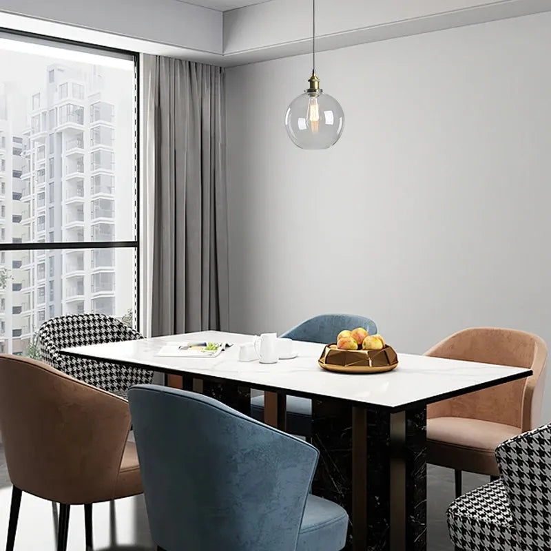 Industrial Glass Pendant Light