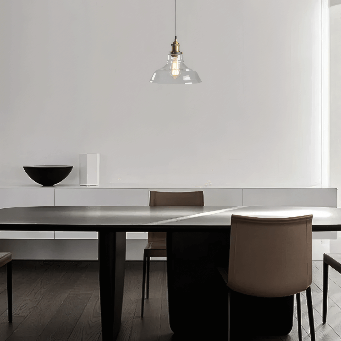 Industrial Clear Pendant Light Geometric for Dining Room D