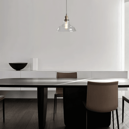 Industrial Clear Pendant Light Geometric for Dining Room D