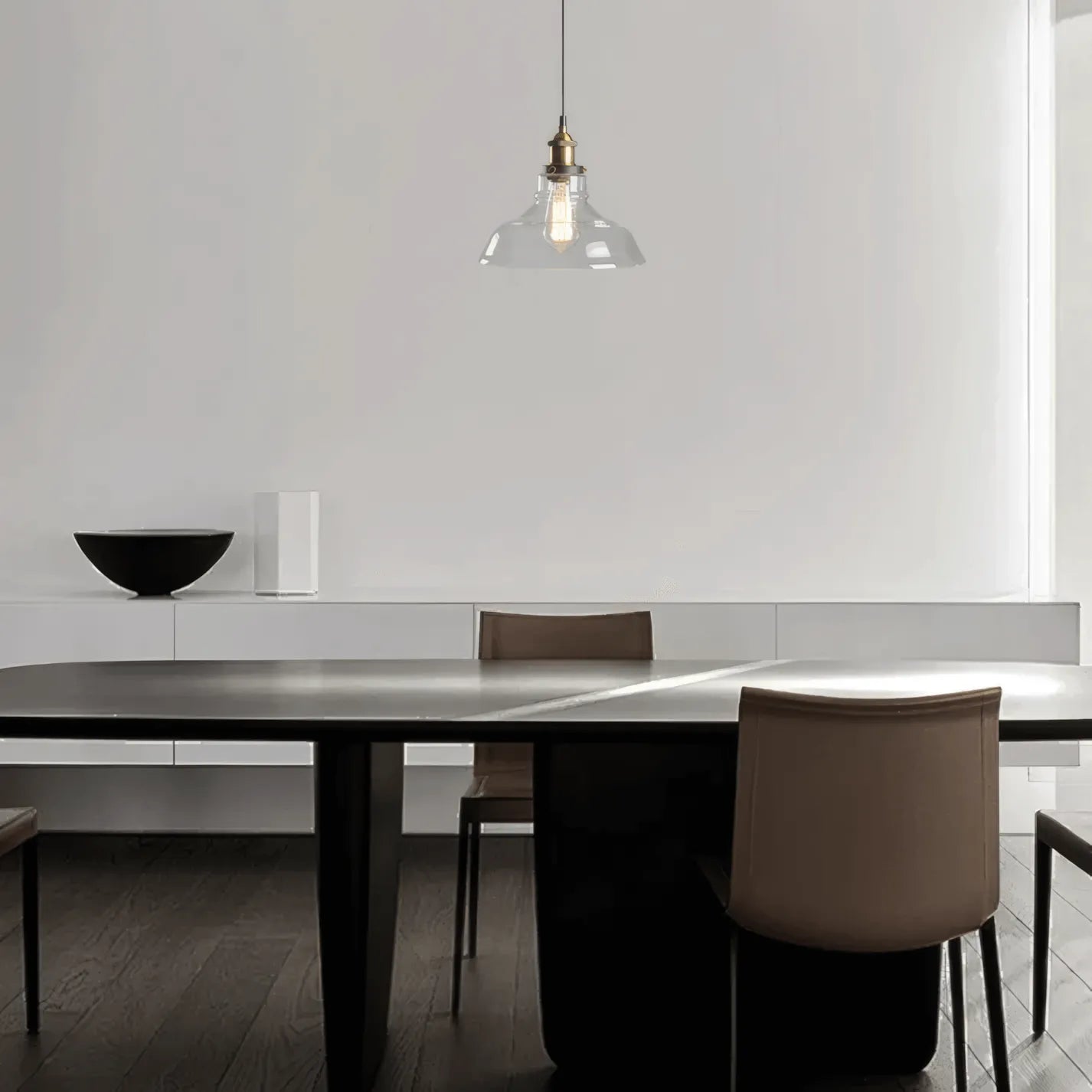 Industrial Glass Pendant Light