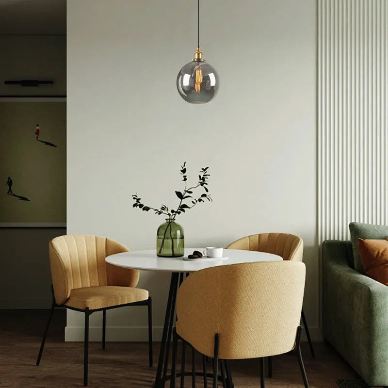 Industrial Glass Pendant Light