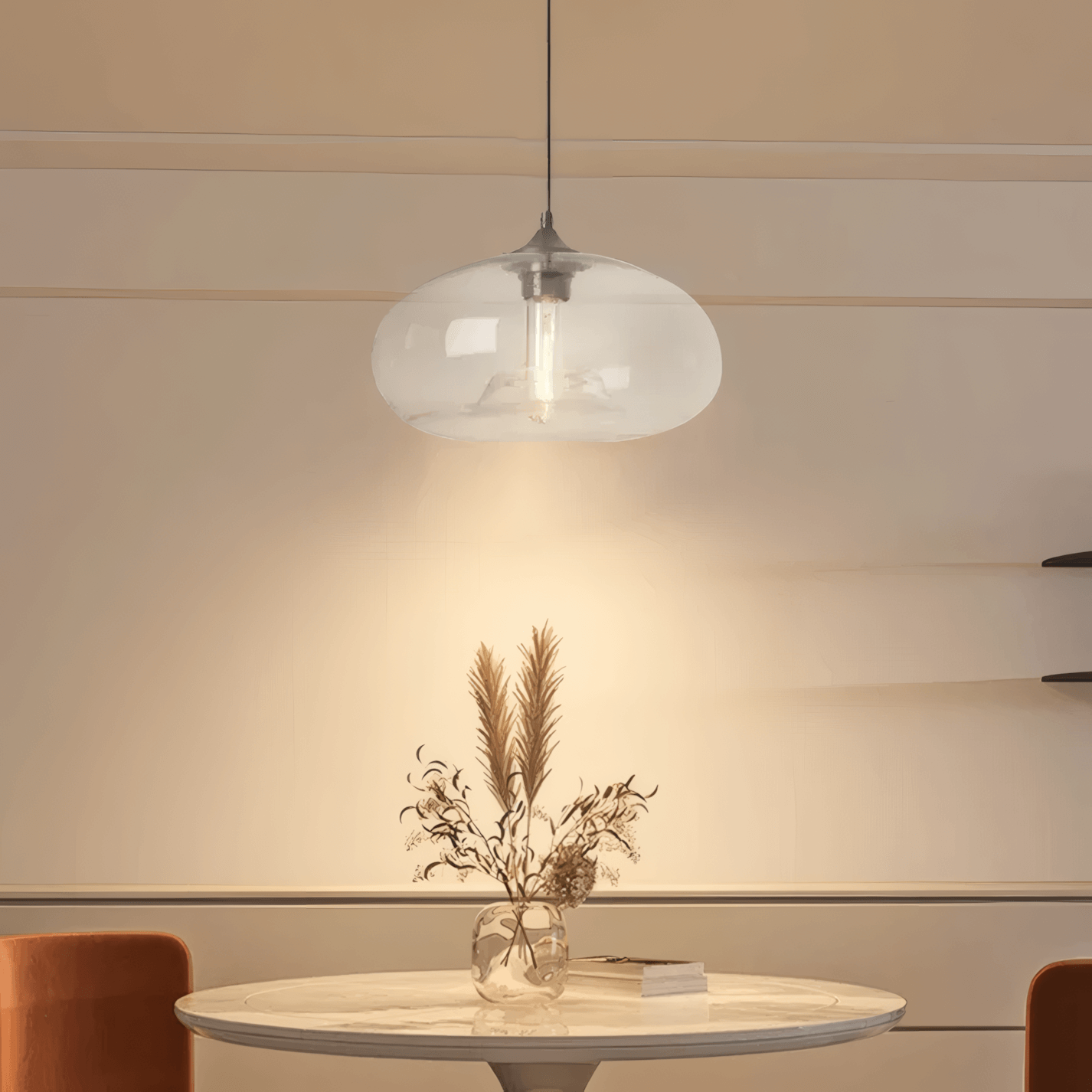 Modern Glass Clear Pendant Light for Living Room