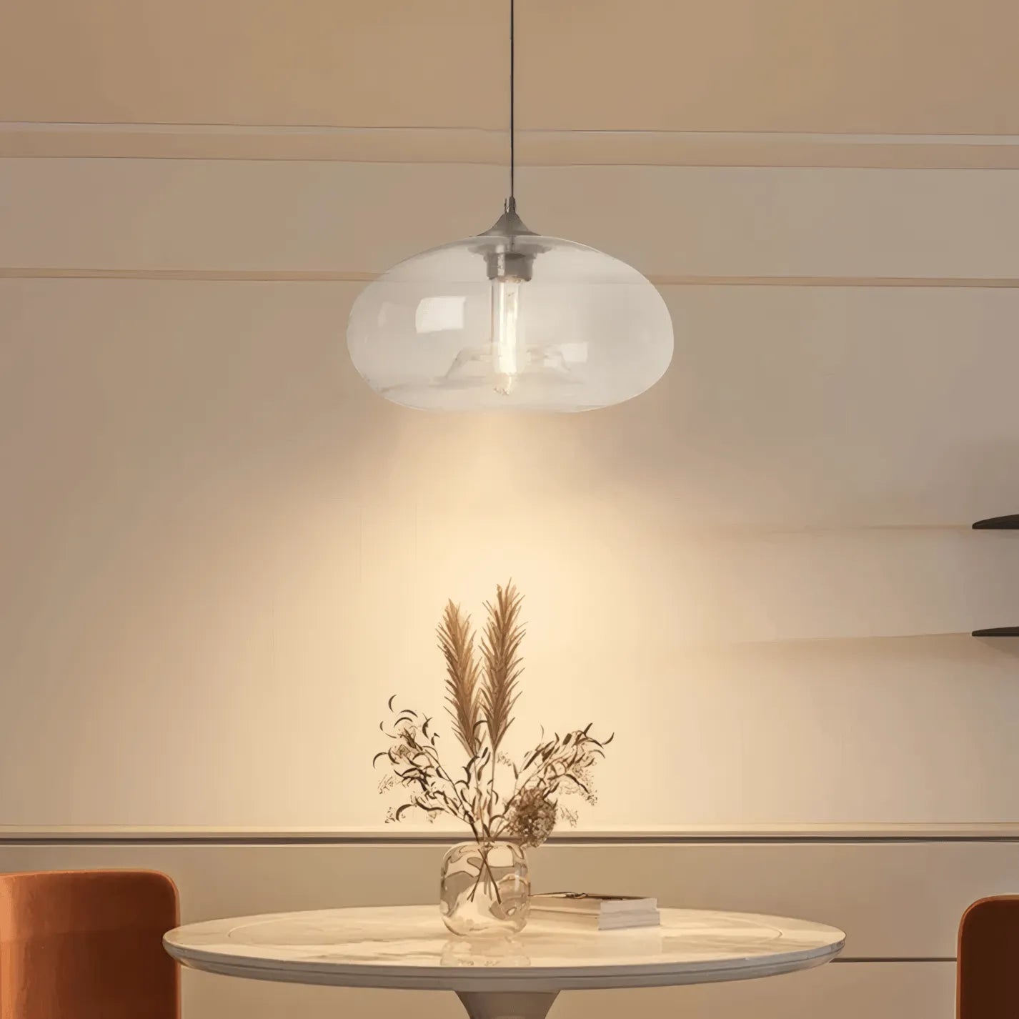 Modern Glass Pendant Light – Bread-Shaped