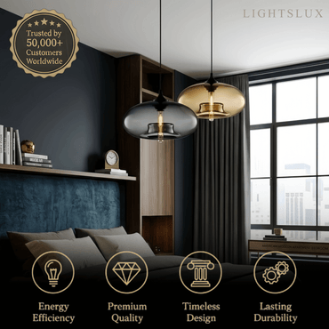 Morandia Modern Glass Pendant Light – Bread-Shaped Kitchen Island Lamp, 5 Colors