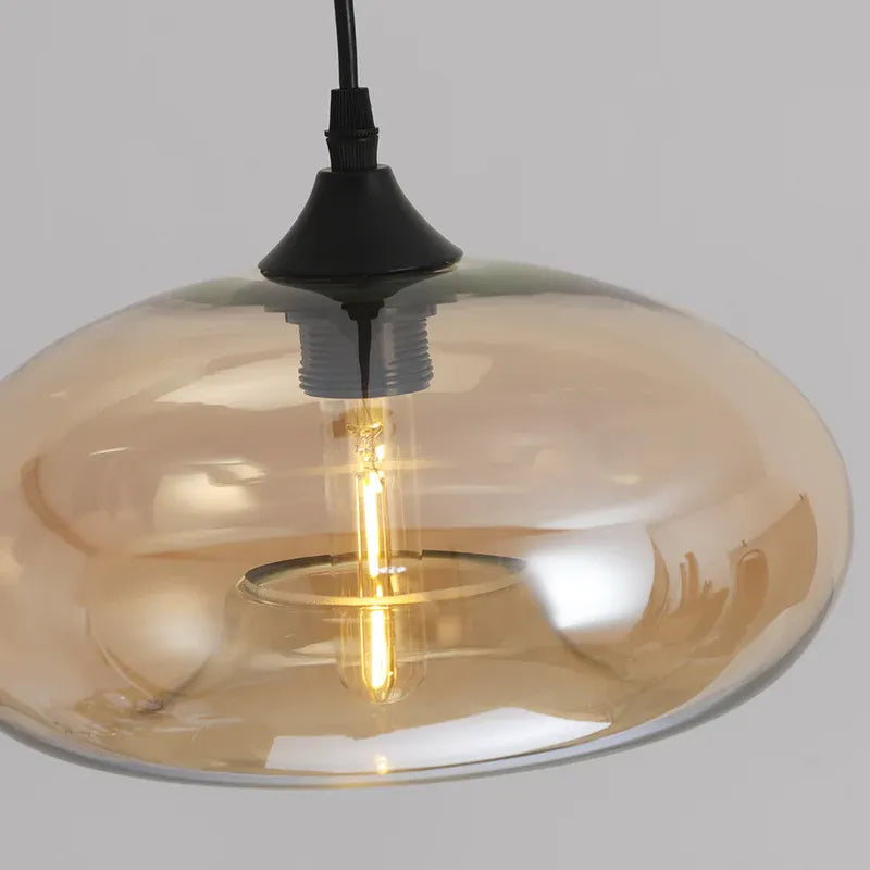 Close - up of Amber Glass for Pendant Light
