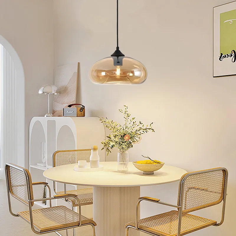 Modern Glass Pendant Light – Bread-Shaped