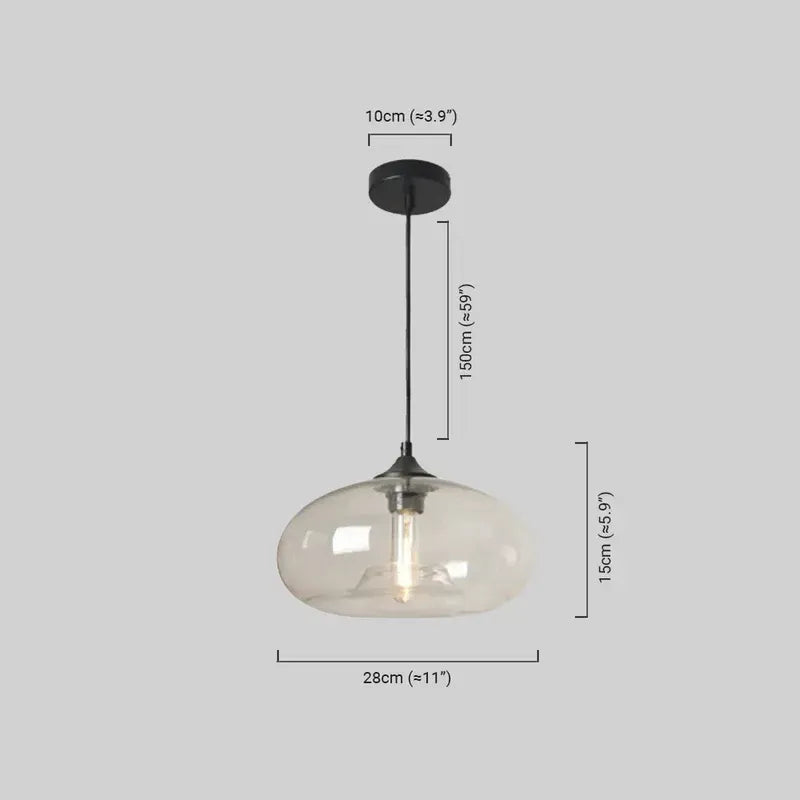 Modern Glass Pendant Light – Bread-Shaped Dimension