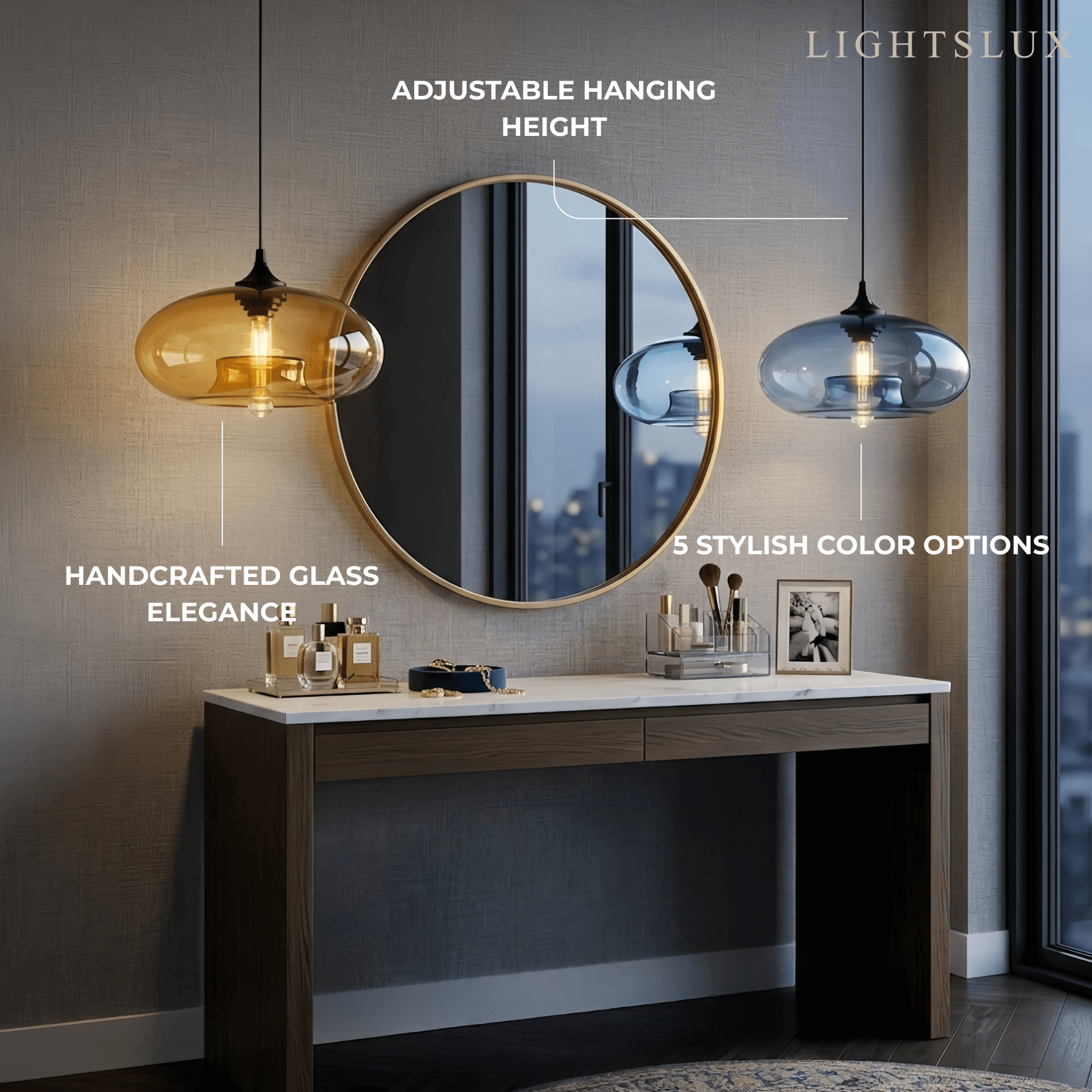 Morandia Modern Glass Pendant Light – Bread-Shaped Kitchen Island Lamp, 5 Colors