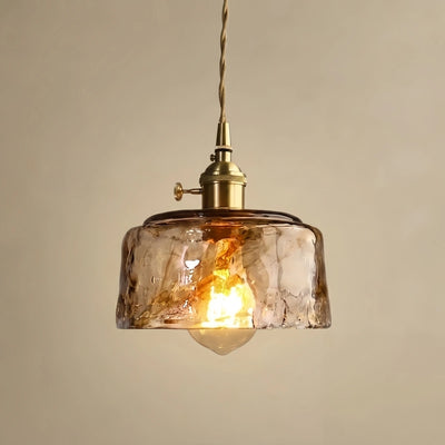 Vetro Retro Pendant Light – Amber Glass/Metal Fixture for Dining Room
