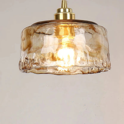Vetro Retro Pendant Light – Amber Glass/Metal Fixture for Dining Room