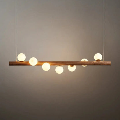 Nebula Modern Linear Pendant Light - Walnut