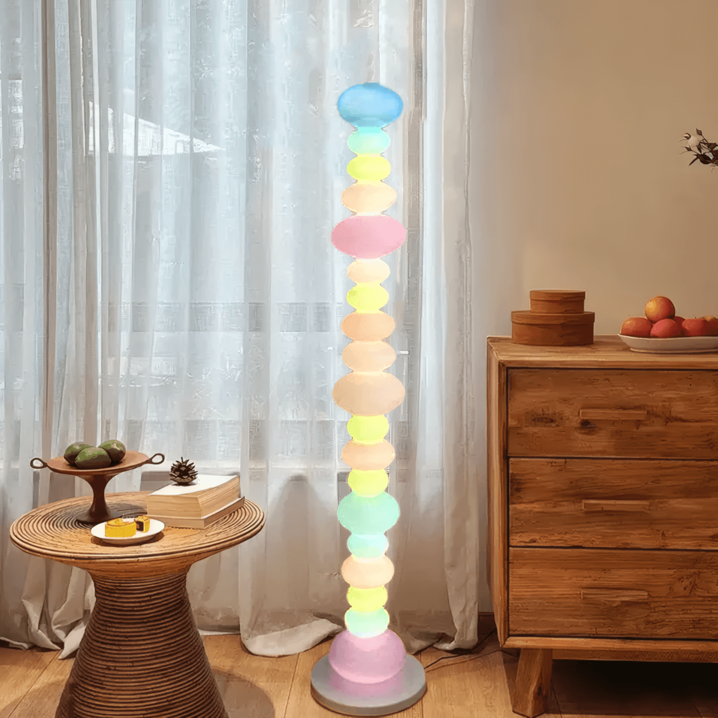 Art Deco Colorful Glass Floor Lamp for Bedroom
