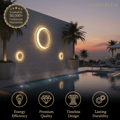 Lunara Art Deco LED Outdoor Wall Lamp with Remote Control for Exterior Spaces