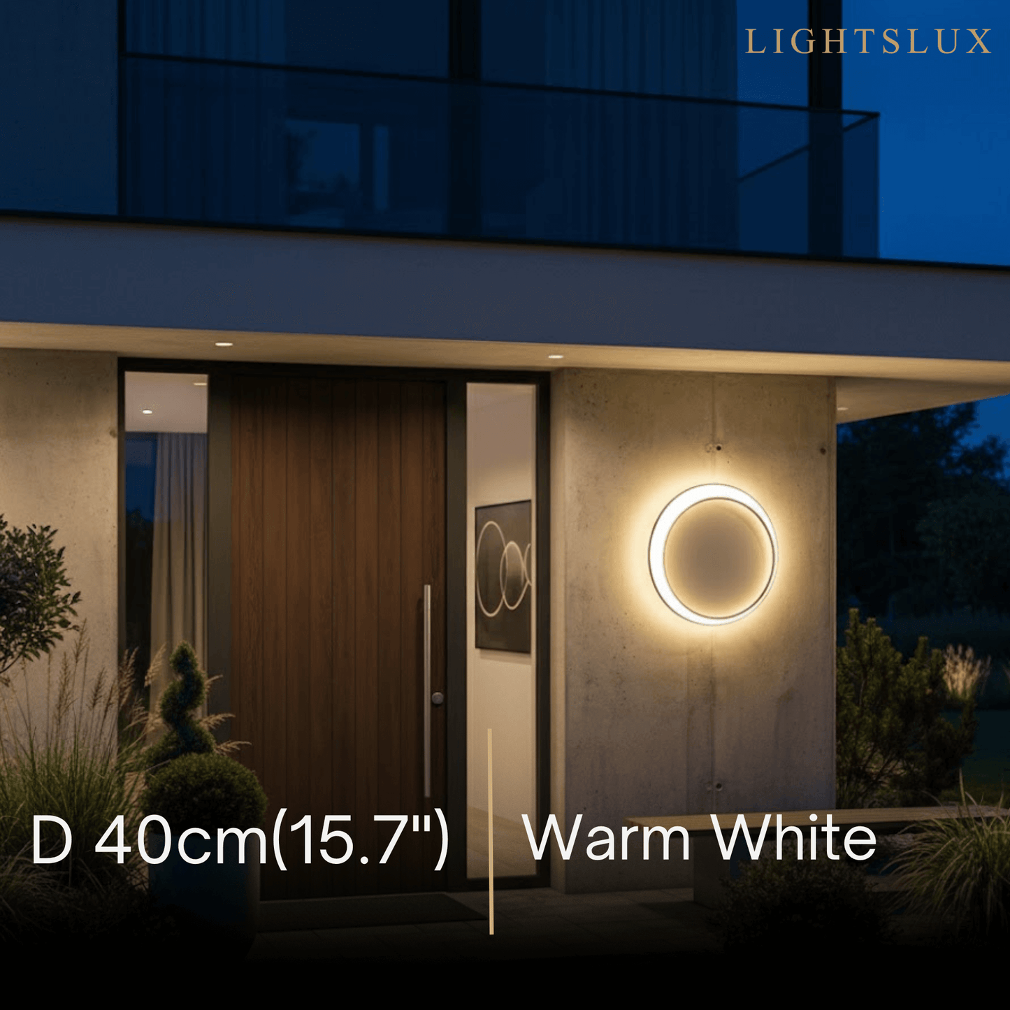 Lunara Art Deco LED Outdoor Wall Lamp with Remote Control for Exterior Spaces