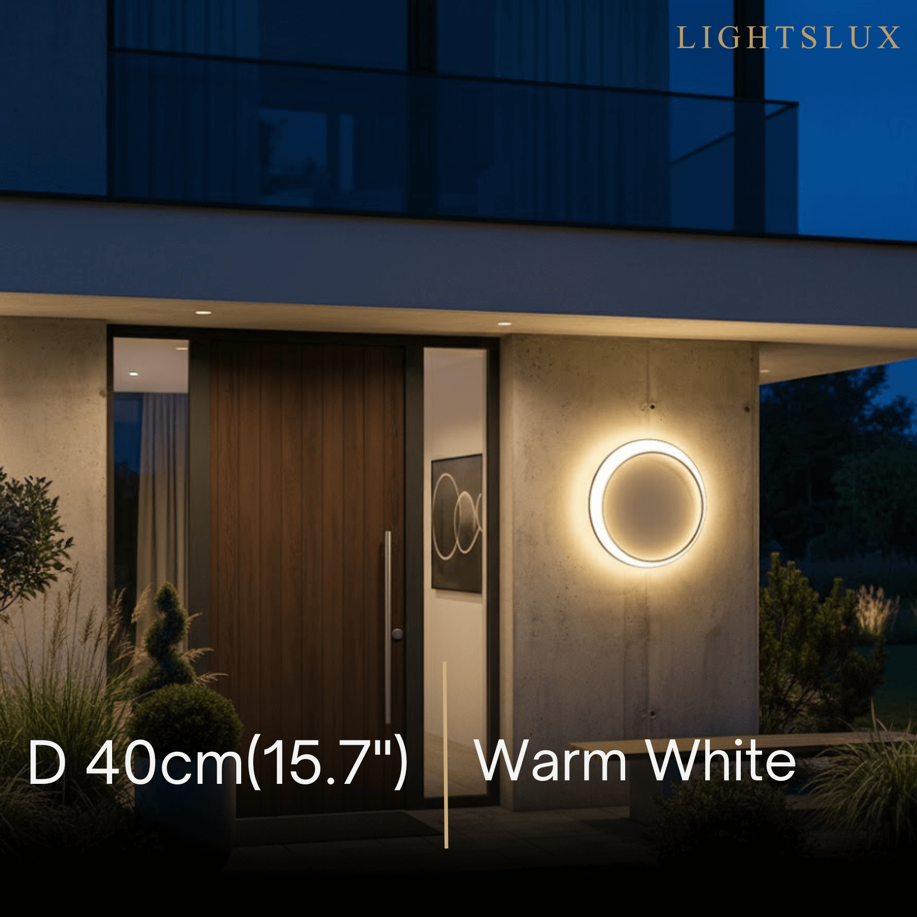 Lunara Art Deco LED Outdoor Wall Lamp with Remote Control for Exterior Spaces