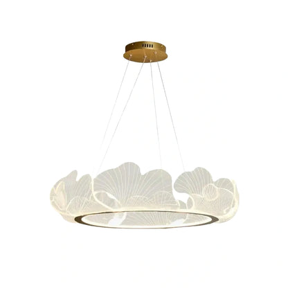 Excelis Modern Metal/Acrylic Pendant Light - Petal Shaped Gold for Living Room