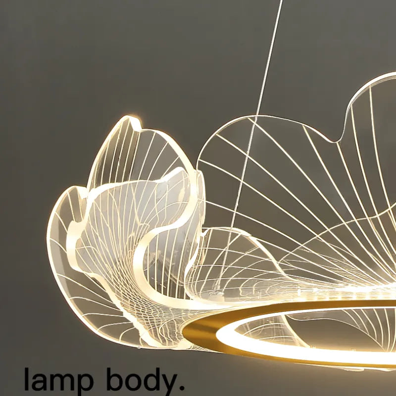 Modern_Metal_Acrylic_Pendant_Light_-_Petal_Shaped_Gold