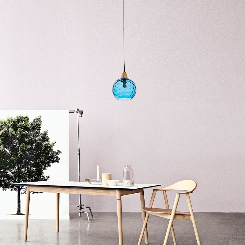 Modern Bubble Glass Pendant Light Blue