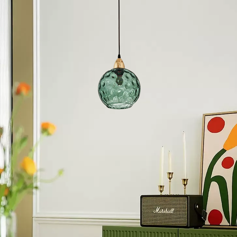 Modern Bubble Glass Pendant Light Dark Green