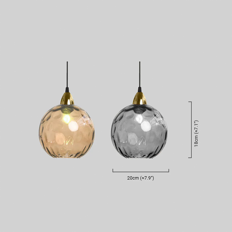 Modern Bubble Glass Pendant Light Dimension