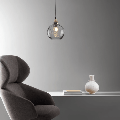 Modern Bubble Glass Pendant Light Gray 