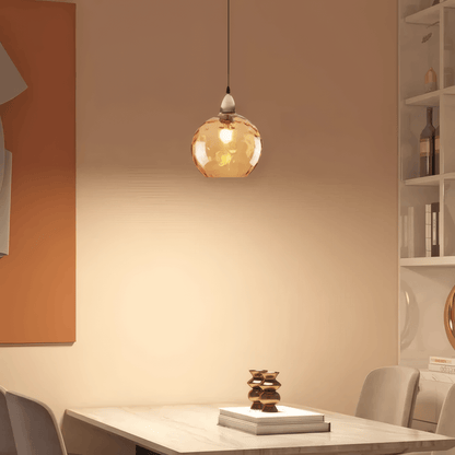 Modern Bubble Glass Pendant Light Orange