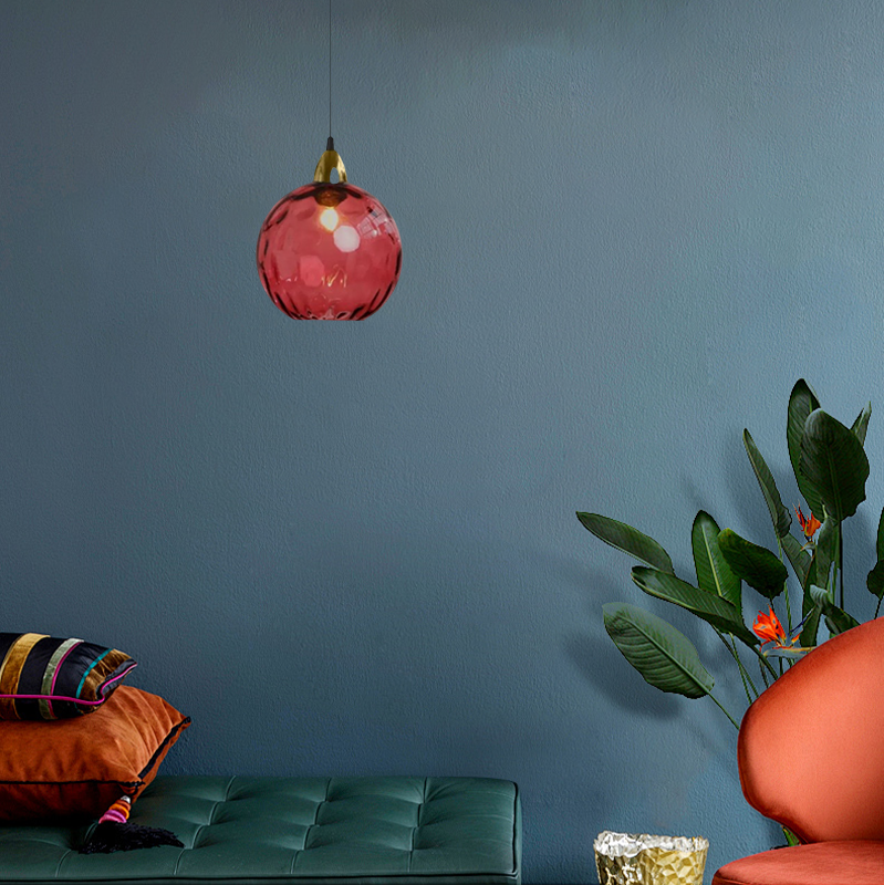 Modern Bubble Glass Pendant Light Red