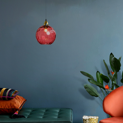 Modern Bubble Glass Pendant Light Red
