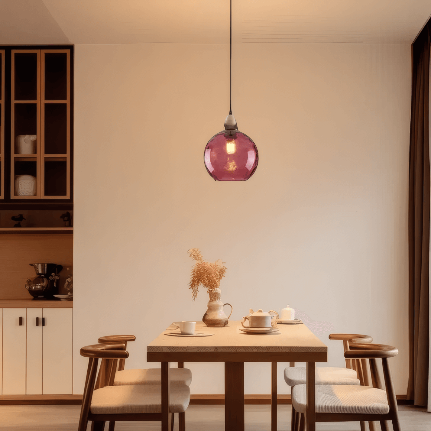 Modern Bubble Glass Pendant Light Rose Gold