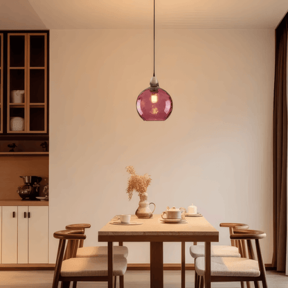 Modern Bubble Glass Pendant Light Rose Gold