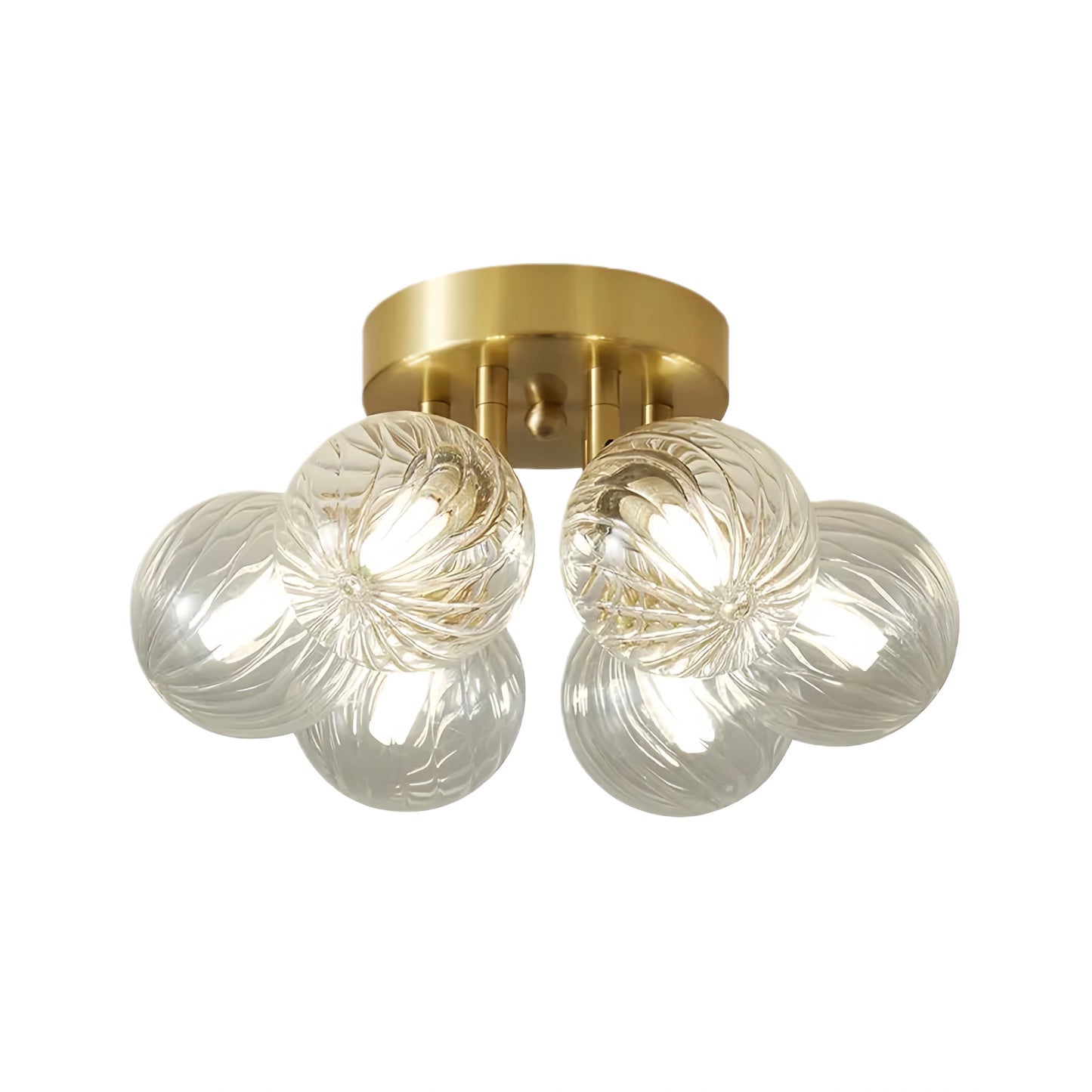 Modern Ceiling Light - Gold Metal/Glass