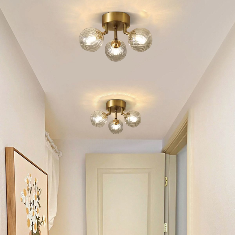 Modern Ceiling Light - Gold Metal/Glass