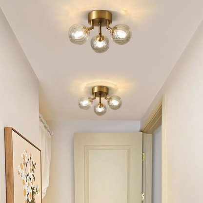 Modern Ceiling Light - Gold Metal/Glass