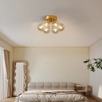 Modern Ceiling Light - Gold Metal/Glass