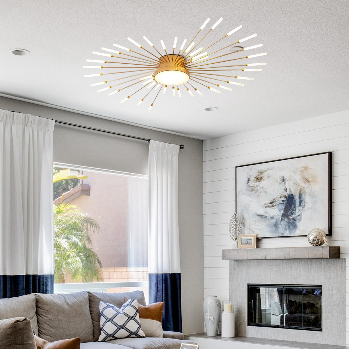 Modern Firework Ceiling Light – Gold
