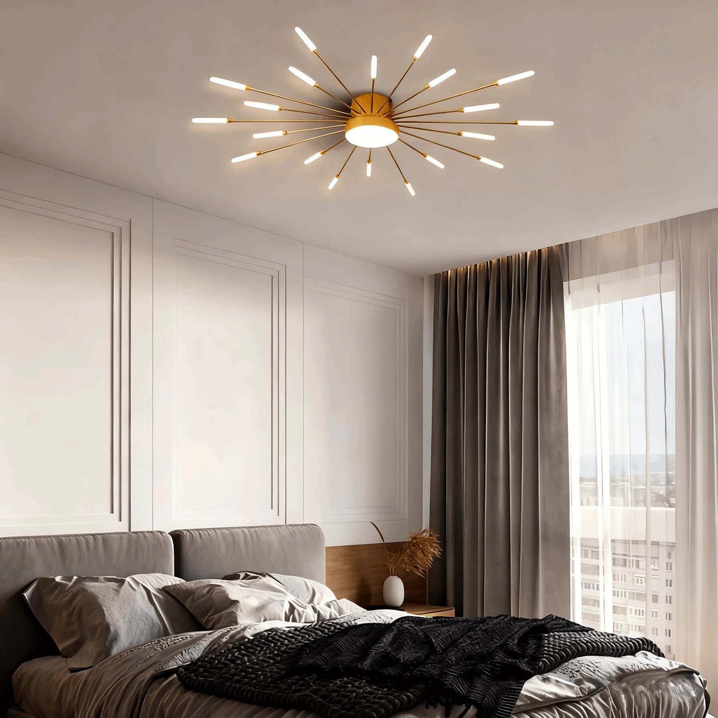 Nebula Moderne Feuerwerks-Deckenleuchte – Dimmbar fürs Schlafzimmer