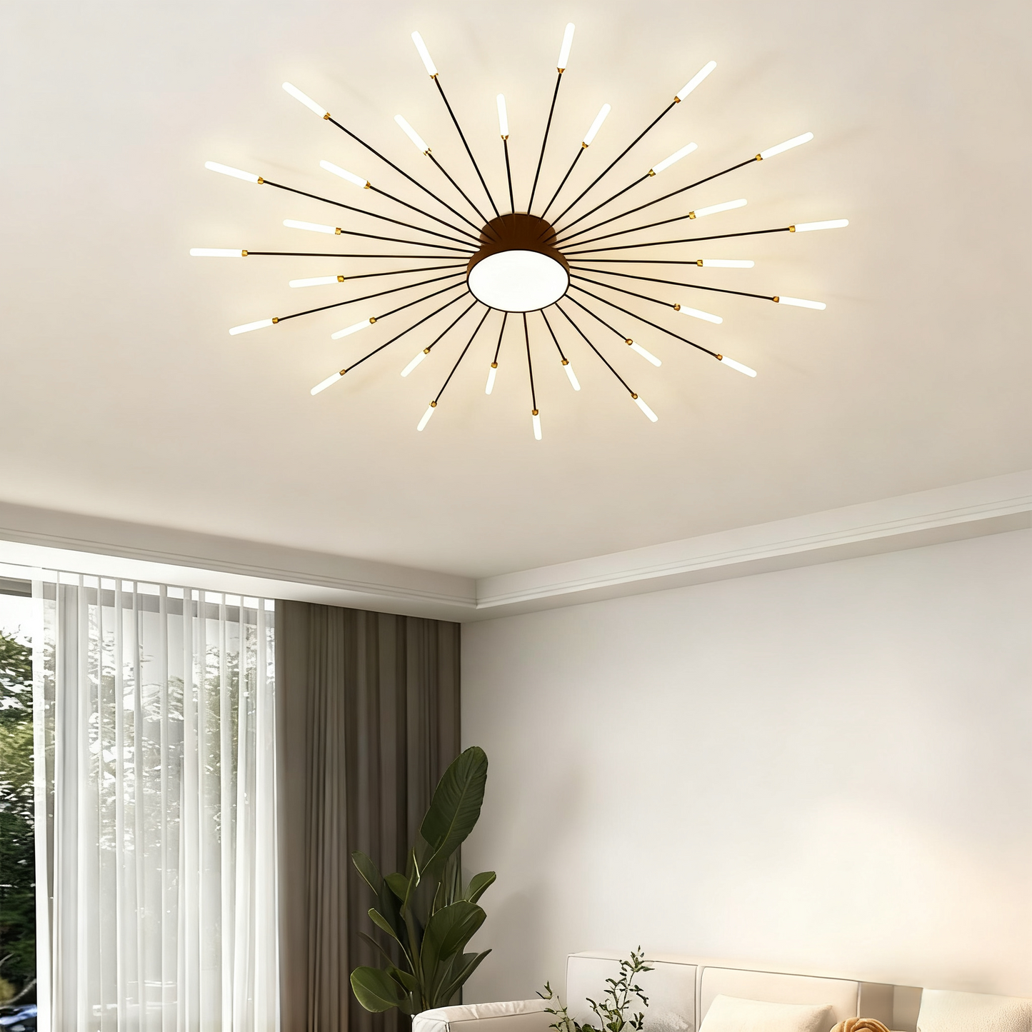 Nebula Modern Firework Ceiling Light – Dimmable for Bedroom