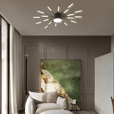 Minimalist Black Ceiling Light Fireworks for Living Room
