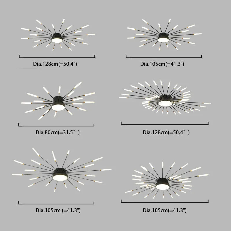 Nebula Moderne Feuerwerks-Deckenleuchte – Dimmbar fürs Schlafzimmer